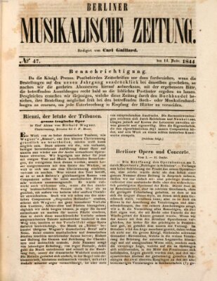 Berliner musikalische Zeitung Samstag 14. Dezember 1844