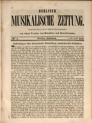 Berliner musikalische Zeitung Samstag 25. Januar 1845