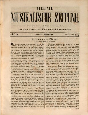 Berliner musikalische Zeitung Samstag 29. März 1845