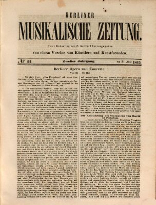 Berliner musikalische Zeitung Samstag 31. Mai 1845