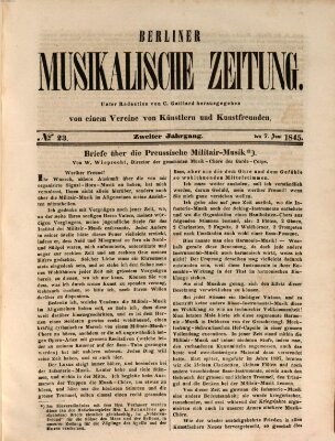 Berliner musikalische Zeitung Samstag 7. Juni 1845