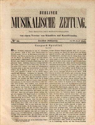 Berliner musikalische Zeitung Samstag 23. August 1845