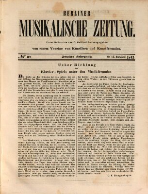 Berliner musikalische Zeitung Samstag 13. September 1845