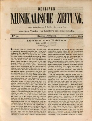 Berliner musikalische Zeitung Samstag 27. September 1845