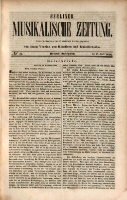 Berliner musikalische Zeitung Samstag 18. April 1846