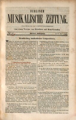 Berliner musikalische Zeitung Samstag 25. April 1846