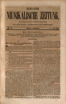 Berliner musikalische Zeitung Samstag 9. Mai 1846