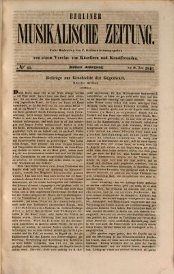 Berliner musikalische Zeitung Samstag 20. Juni 1846