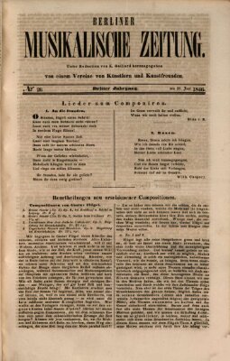 Berliner musikalische Zeitung Samstag 27. Juni 1846