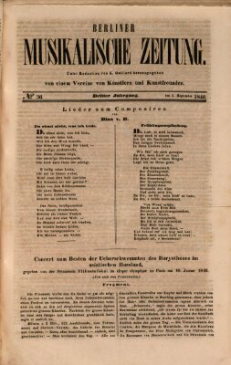 Berliner musikalische Zeitung Samstag 5. September 1846