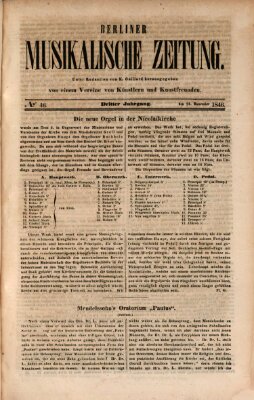 Berliner musikalische Zeitung Samstag 14. November 1846