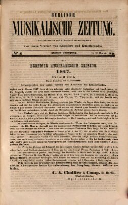 Berliner musikalische Zeitung Samstag 19. Dezember 1846