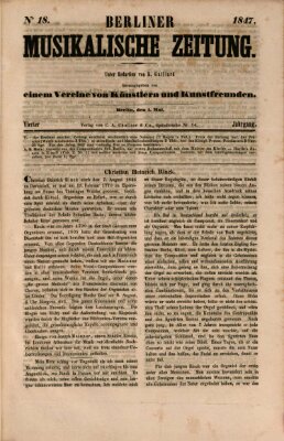 Berliner musikalische Zeitung Samstag 1. Mai 1847