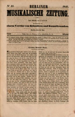 Berliner musikalische Zeitung Samstag 22. Mai 1847