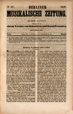 Berliner musikalische Zeitung Samstag 3. Juli 1847