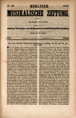 Berliner musikalische Zeitung Samstag 28. August 1847