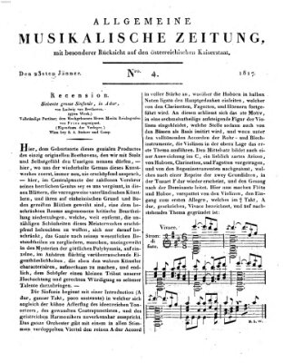 Allgemeine musikalische Zeitung Donnerstag 23. Januar 1817