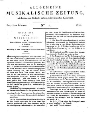 Allgemeine musikalische Zeitung Donnerstag 13. Februar 1817