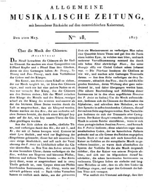 Allgemeine musikalische Zeitung Donnerstag 1. Mai 1817