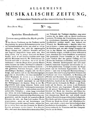 Allgemeine musikalische Zeitung Donnerstag 8. Mai 1817