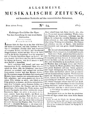 Allgemeine musikalische Zeitung Donnerstag 12. Juni 1817