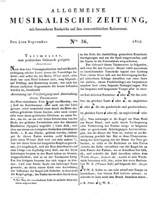 Allgemeine musikalische Zeitung Donnerstag 4. September 1817
