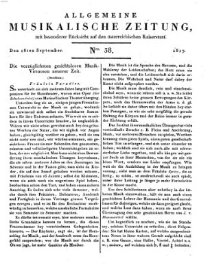 Allgemeine musikalische Zeitung Donnerstag 18. September 1817