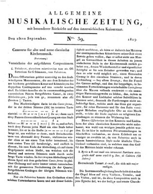 Allgemeine musikalische Zeitung Donnerstag 25. September 1817