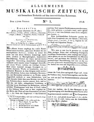 Allgemeine musikalische Zeitung Samstag 17. Januar 1818