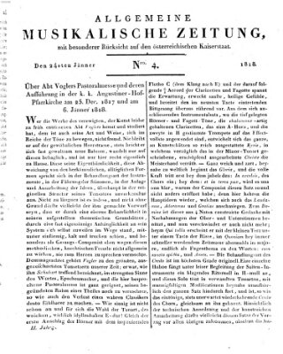 Allgemeine musikalische Zeitung Samstag 24. Januar 1818