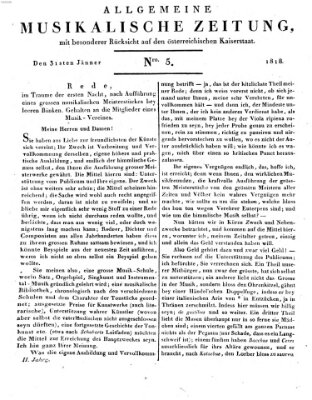 Allgemeine musikalische Zeitung Samstag 31. Januar 1818