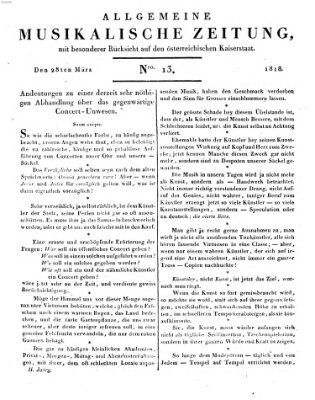 Allgemeine musikalische Zeitung Samstag 28. März 1818