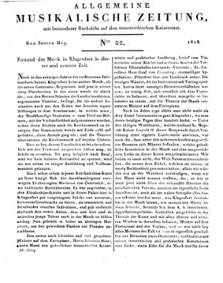 Allgemeine musikalische Zeitung Samstag 30. Mai 1818