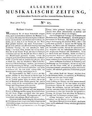 Allgemeine musikalische Zeitung Samstag 4. Juli 1818