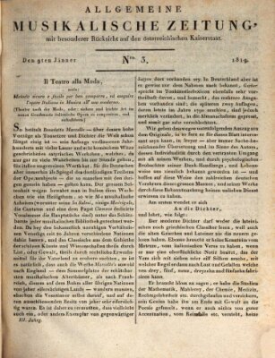 Allgemeine musikalische Zeitung Samstag 9. Januar 1819