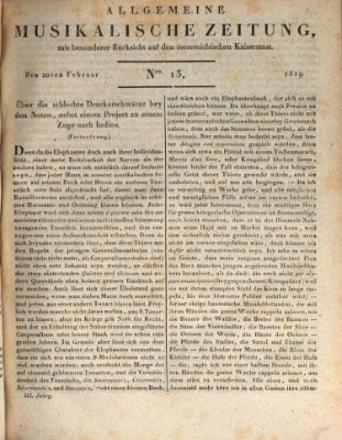 Allgemeine musikalische Zeitung Mittwoch 20. Januar 1819