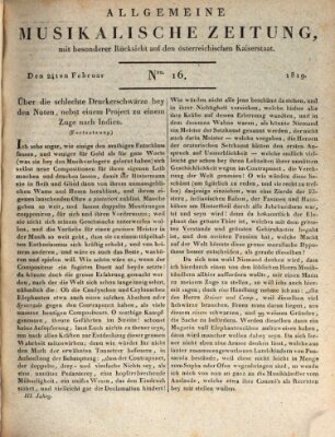 Allgemeine musikalische Zeitung Mittwoch 24. Februar 1819