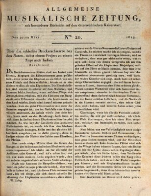 Allgemeine musikalische Zeitung Mittwoch 10. März 1819