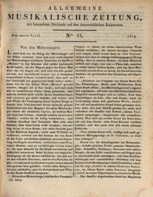 Allgemeine musikalische Zeitung Samstag 24. April 1819