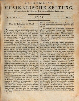 Allgemeine musikalische Zeitung Samstag 1. Mai 1819