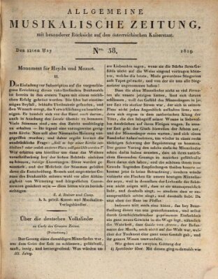 Allgemeine musikalische Zeitung Mittwoch 12. Mai 1819