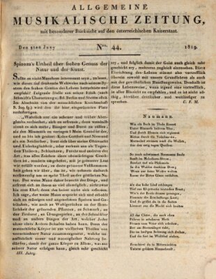 Allgemeine musikalische Zeitung Mittwoch 2. Juni 1819