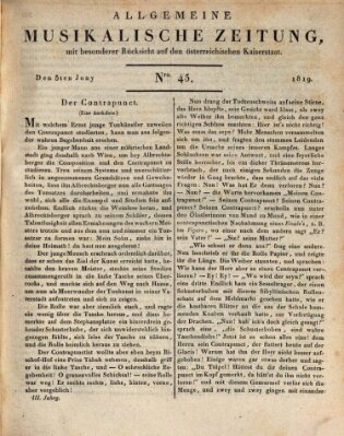 Allgemeine musikalische Zeitung Samstag 5. Juni 1819