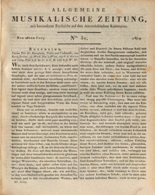 Allgemeine musikalische Zeitung Samstag 26. Juni 1819