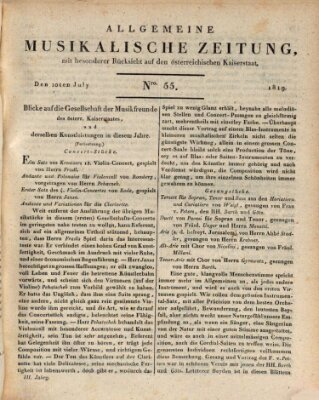 Allgemeine musikalische Zeitung Samstag 10. Juli 1819