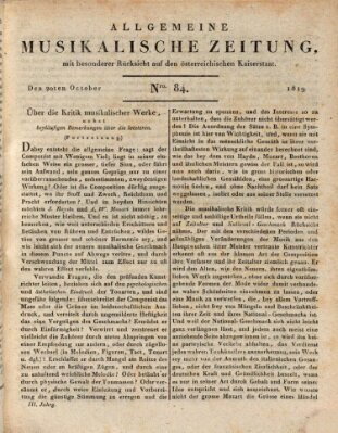 Allgemeine musikalische Zeitung Mittwoch 20. Oktober 1819