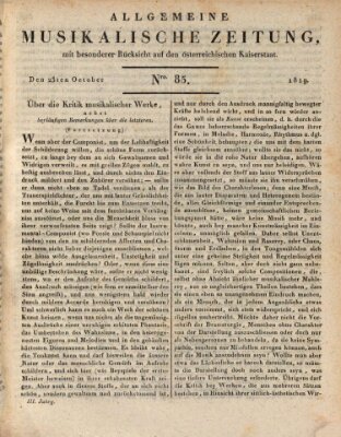 Allgemeine musikalische Zeitung Samstag 23. Oktober 1819