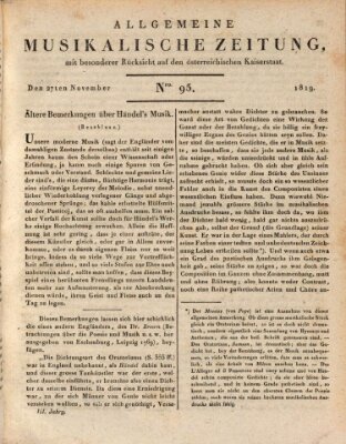 Allgemeine musikalische Zeitung Samstag 27. November 1819