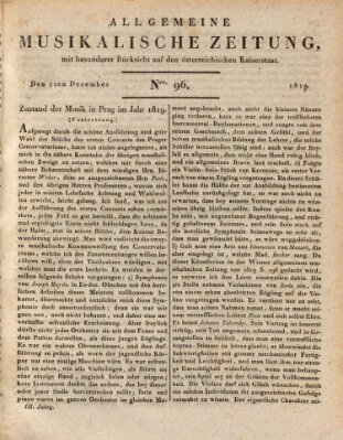 Allgemeine musikalische Zeitung Mittwoch 1. Dezember 1819