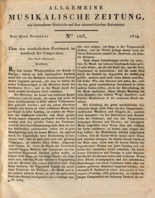 Allgemeine musikalische Zeitung Samstag 25. Dezember 1819